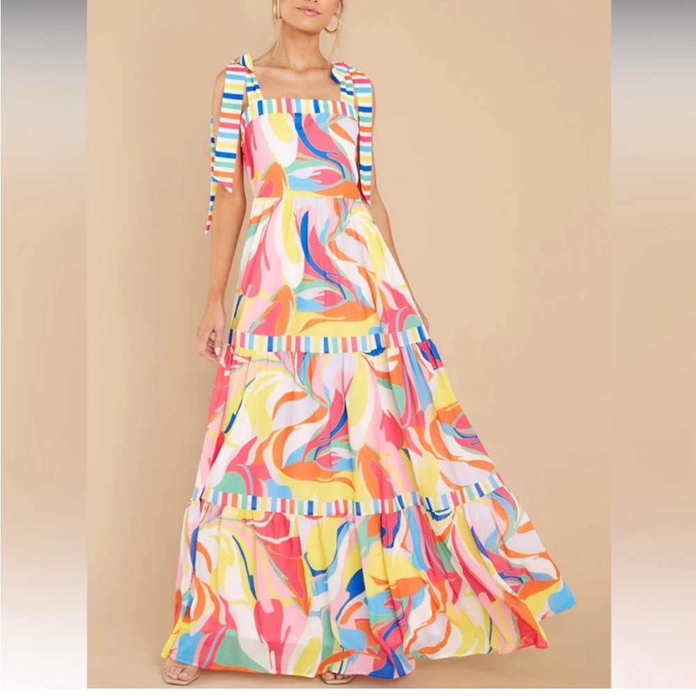 NWT Colorful Tiered Maxi